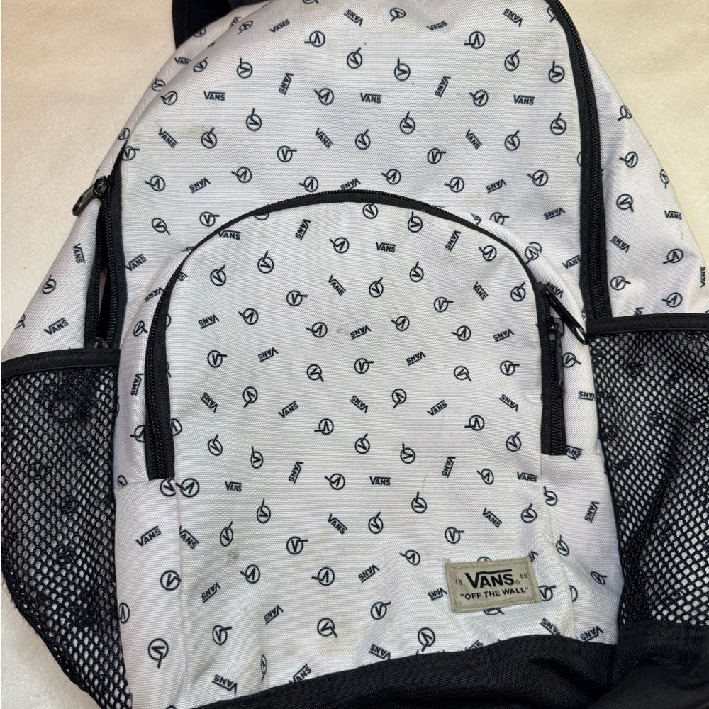 Vans White and Black Backpack